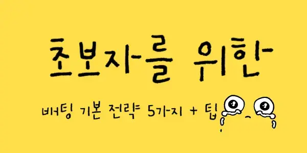 초보자를 위한 배팅 기본 전략 5가지 그리고 팁